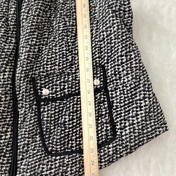 Croft & Barrow Womens Black & White Quilted Tweed Pattern Puffer Vest Size 2X - Picture 9 of 11